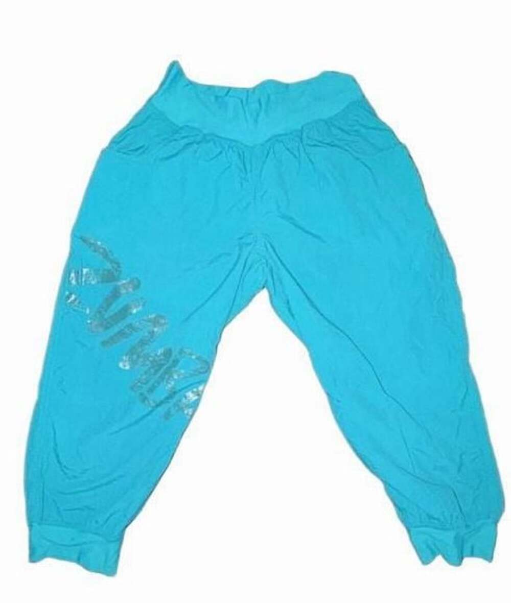 Zumba Hang Loose Harem Capri Dance Pants Teal/Blue-Green Small